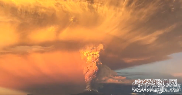 智利火山喷发壮景