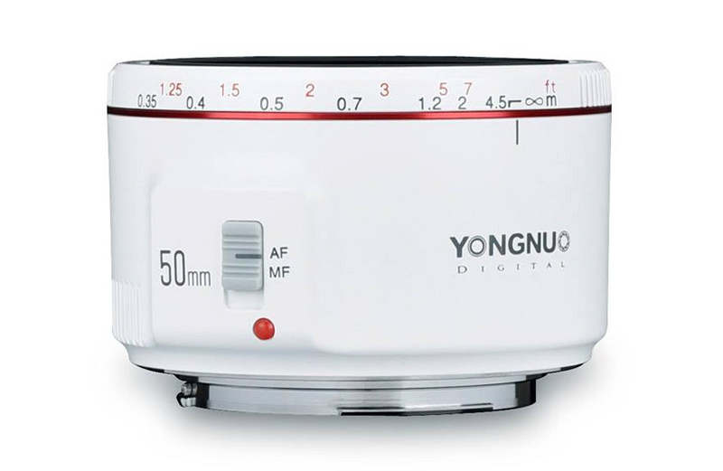 永诺推出白色版YN 50mm f/1.8 II 镜头