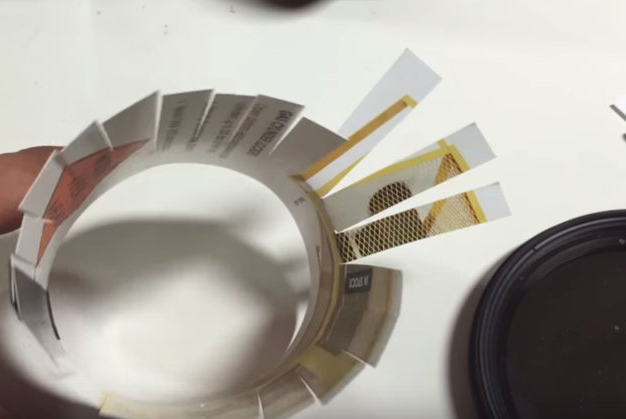 DIY纸环在凸出的广角镜头安装 ND 减光镜